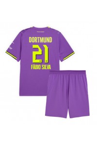 Borussia Dortmund Fabio Silva #21 Jalkapallovaatteet Lasten Kolmas peliasu 2026-27 Lyhythihainen (+ Lyhyet housut)